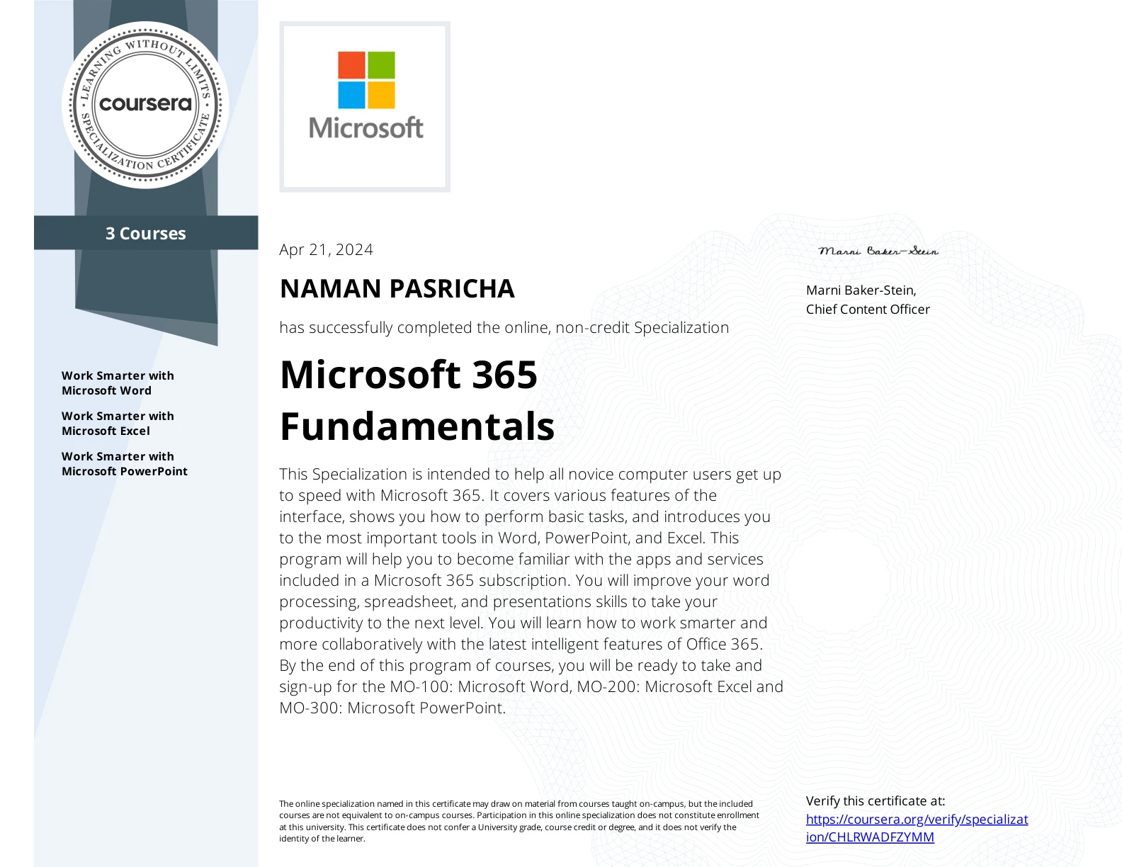 365 Data Science certificate