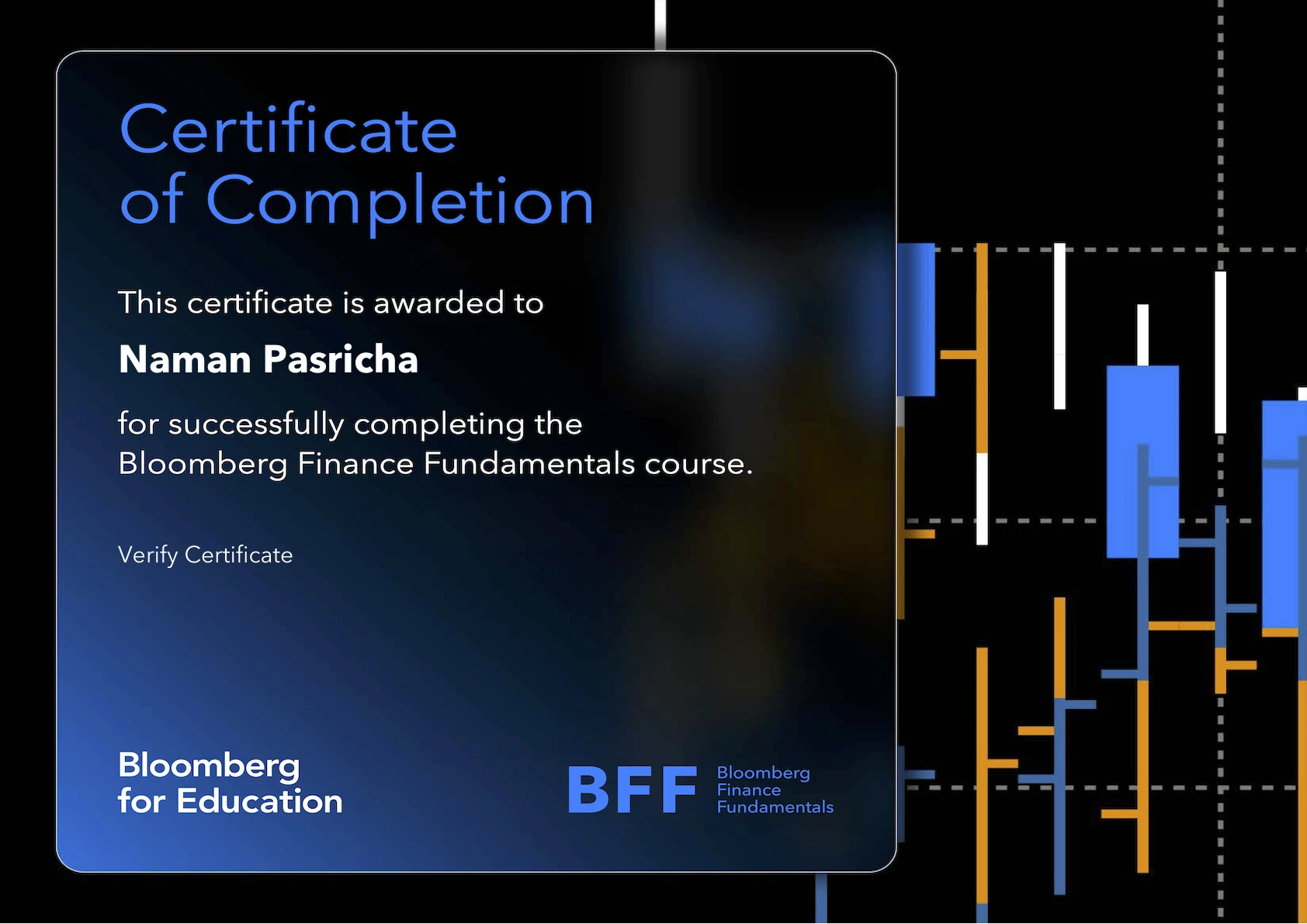 Bloomberg Finance Fundamentals certificate